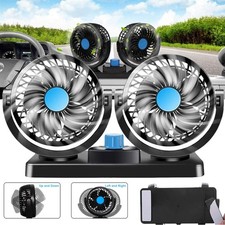 Dual Head Car Fan 12V Electric Car Cooling Fan Dashboard Air Cooler 2 Speed Fan