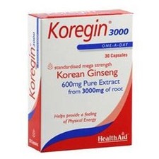HealthAid Koregin 3000 (Korean Ginseng 3000mg) Blister 30 Capsules