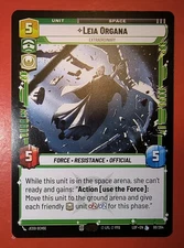 STAR WARS UNLIMITED : LEIA ORGANA, REGULAR FINISH, 98/264, NM,  LEGENDARY,LOF