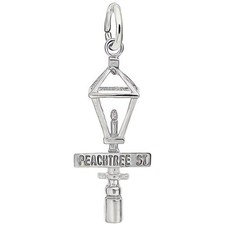 Peachtree St. Lamp Post Charm - Metal - Sterling Silver