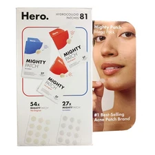 Hero. Cosmetic Mighty Patch Mega Pack, 81ct Hydrocolloid Acne Patches, Day/Night