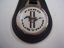 Ford Mustang White Key Chain Leather Fob Free Postage