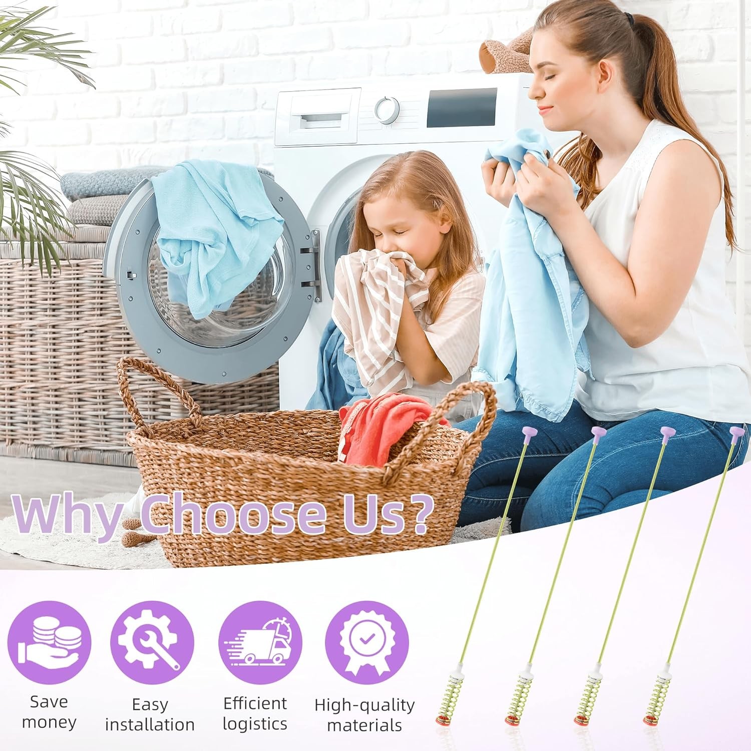 WA45T3200AW/A4 WA45N3050AW/A4 WA45T3400AP/A4 Washer Suspension Rods DC97-16350T 