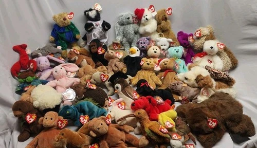 Beanie Babies And Beanie Buddies. Vintage, Retired, Lot Of 55
