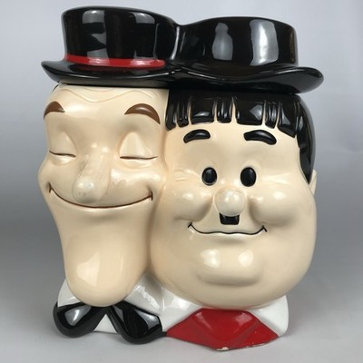 Vintage 1999 LAUREL AND HARDY Ceramic Cookie Jar Larry Harmon Pictures Corp