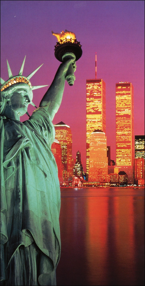 2002 Vintage Print World Trade Center Liberty Statue Twin Towers