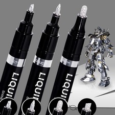 3PK Liquid Chrome Markers Set, Permanent Mirror Pens for Plastic, Metal, Art