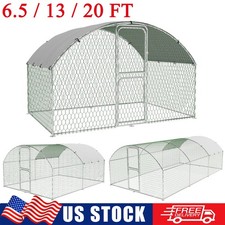 6.5/13/20 FT Metal Chicken Coop Poultry Cage Walk-in Chicken Run with Cover Roof