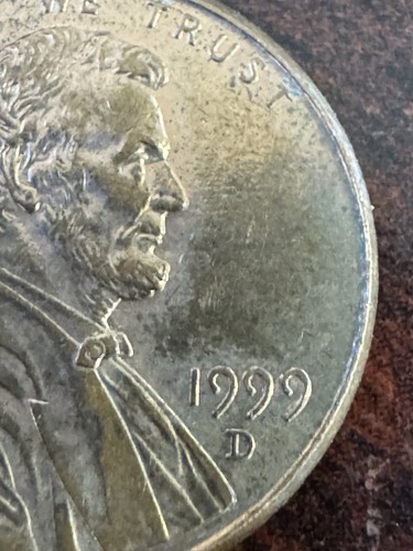 1999-D Lincoln Cent 1C Close AM Variety Rare Penny Error Coin FG Present - Picture 10 of 15