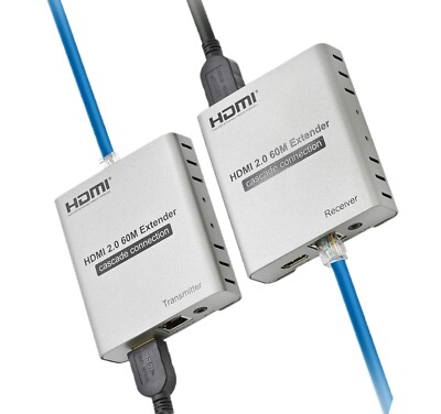 4K@60HZ HDMI 2.0 Extender Cat5e/Cat6/Cat7 Loop-Out, IR Control, Cascading