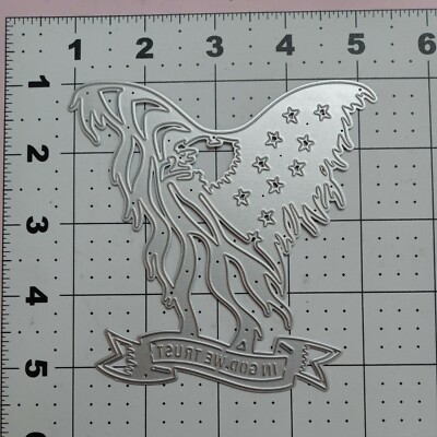 Universal Thin Metal Die Cut Tool Emboss Eagle American Flag In God We Trust 