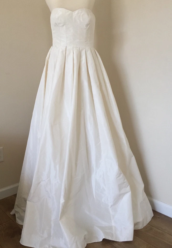 JCREW $1800 SEDA TAFETÁN MARLIE VESTIDO DE BAILE 6 VESTIDO MARFIL A9925 Foto 3 de 4