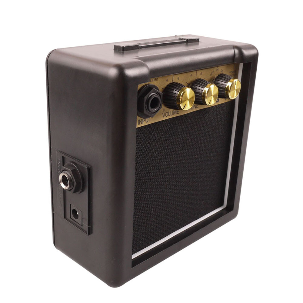 Mini Guitar Amplifier Speaker Sound Amp 3W w/ Cables for Electric