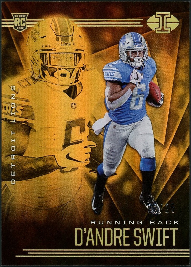2020 Panini Illusions D'Andre Swift Trophy Collection Gold #/25 Card #12