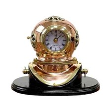 Handmade Clock Scuba Diving Helmet US Navy Antique For Collectible item Copper