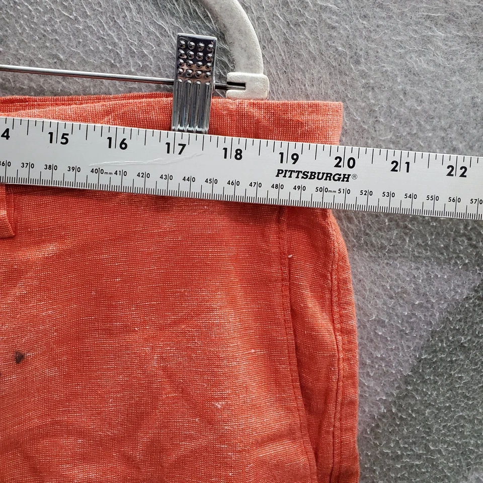 Pantalones Cortos Banana Republic Hombres 38 Coral Mezcla de Lino Emerson Chino Bolsillos Informales Nuevos con Etiquetas Foto 3 de 4