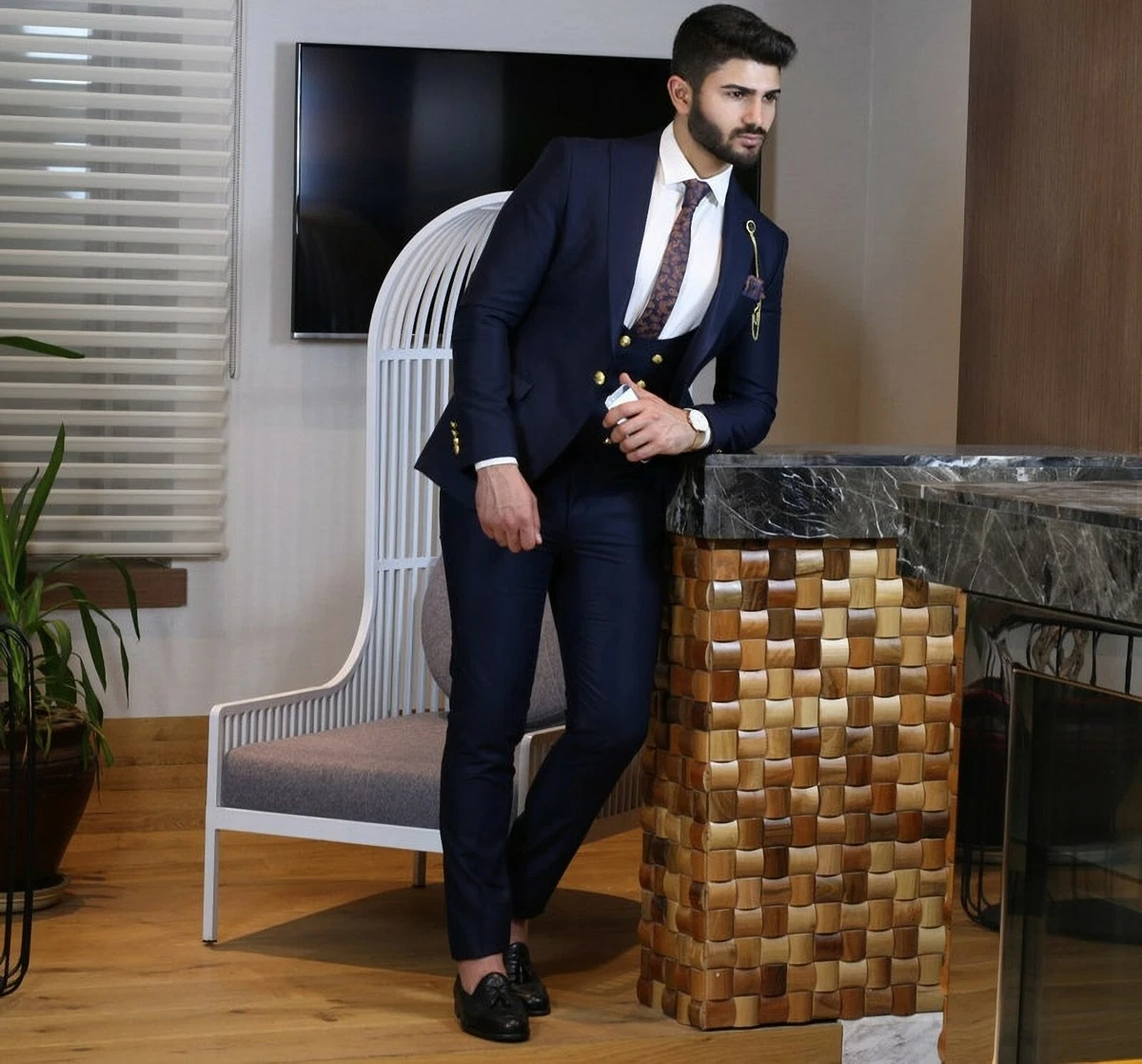 Blue tuxedo shoes sale