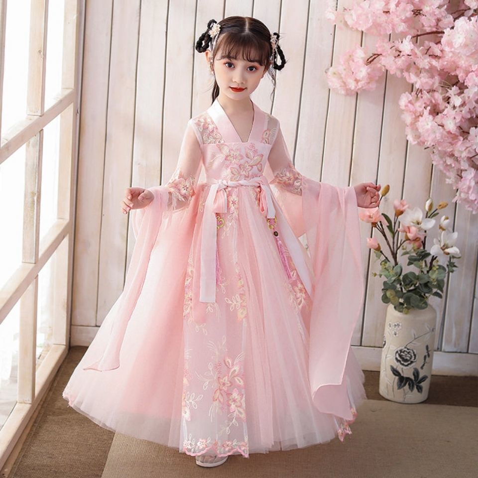 Hooyi Girls' Qipao Jacket Dress – Traditional Chinese Tang Costume, Quilted Winter Jacket, Size 10, Rose - View #5