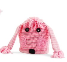 Girls Pink Poodle Dog Knit Acrylic Hat by Mud Pie