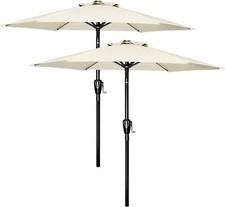 2x7.5ft Patio Umbrella Outdoor Market Table Umbrella with Push Button Tilt Crank