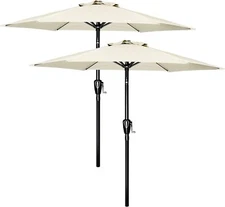 2x7.5ft Patio Umbrella Outdoor Market Table Umbrella with Push Button Tilt Crank