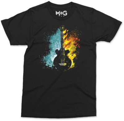 Feuer & Wasser E-Gitarre T-Shirt Musik Rock Band Gitarrist Musiker Geschenk Tee