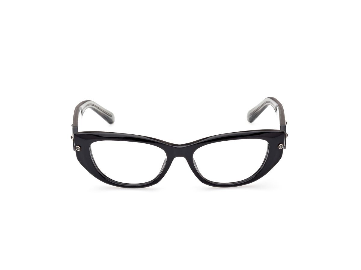Swarovski SK5476 Womens Plastic Eyeglass Frame 001 Shiny Black 53-16 Swarovski SK5476 001 Black Cat Eye Plastic Optical  main image 2