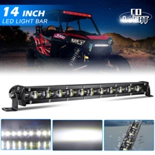 6D Single Row Slim 14inch LED Light Bar Spot Offroad Roof Driving Lights ATV 4X4