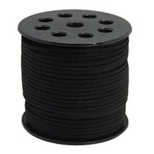 Faux Suede Leather Cord SPOOL 90 mtrs - Black