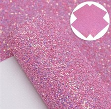 Chunky glitter FAUX LEATHER SHEET 8" x 12" Felt Back 1089691 Luxury Pink