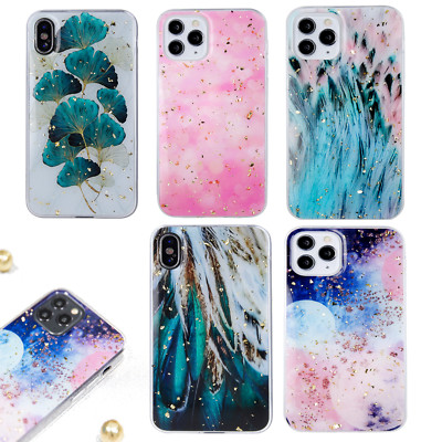 Für Apple iPhone 7 Plus - Silikonhülle Muster Case Brokat Glitzer Handy Tasche