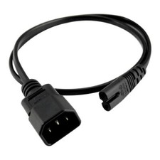 Image of 60cm IEC 320 C14 to C7 Power Extension Cord 2P for Computer
