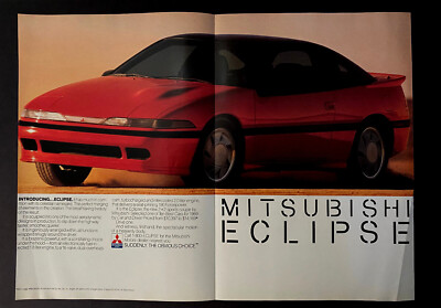 1989 Mitsubishi Eclipse Orginal 2 Page Magazine Ad Suddenly, The Obvious Choice