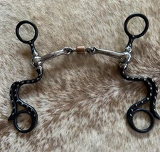 Short Shank 5” Dogbone Mouth Copper Roller Snaffle Horse Bit