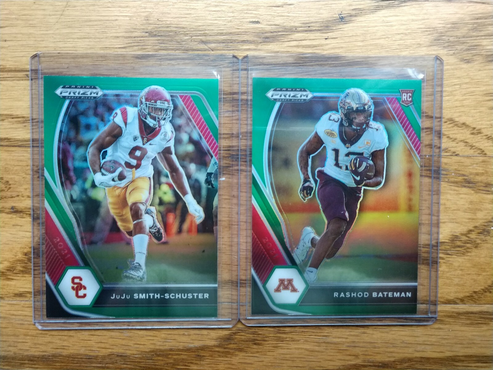 2021 Prizm Draft Picks Rashod Bateman Green RC #116 & Juju Smith-Schuster #53