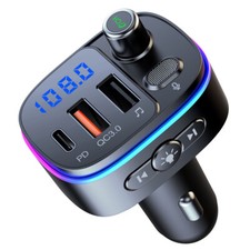 Bluetooth FM Transmitter Car Adapter HandsFree Radio QC3.0 USB Charger AUX Audio