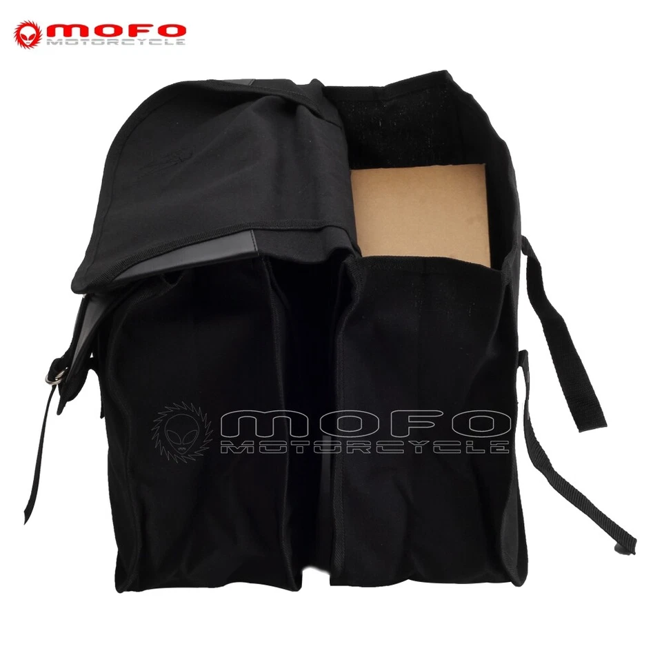Black Saddle Bag For Honda Shadow VT 750 Harley Sportster Iron 833 Luggage Bags - Image 4 of 4