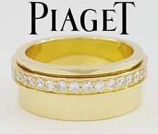 Piaget Round Diamond Full Circle Eternity 18k Yellow Gold Wedding Band 0.72 ct
