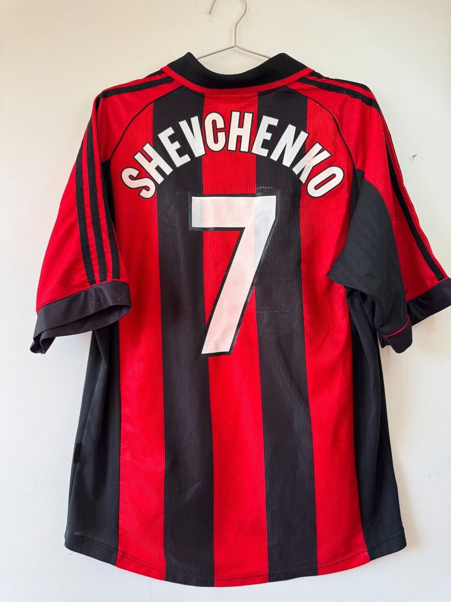 ウェア 00s adidas AC Milan soccer shirt kit y2k AC MILAN 2000-2001 HOME SHIRT ANDRIY SCHEVCHENKO #7 [M