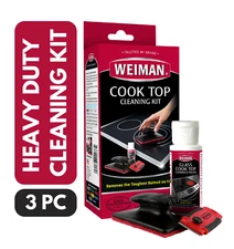 Weiman Glass Stove Top Complete Cleaning Kit Cleaner Scrubber & Scraper Included