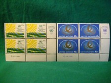 UN-NY-MNH-MI Block of 4-20c/40c Energy Sources-Scott# 348-49-Lot of 2 