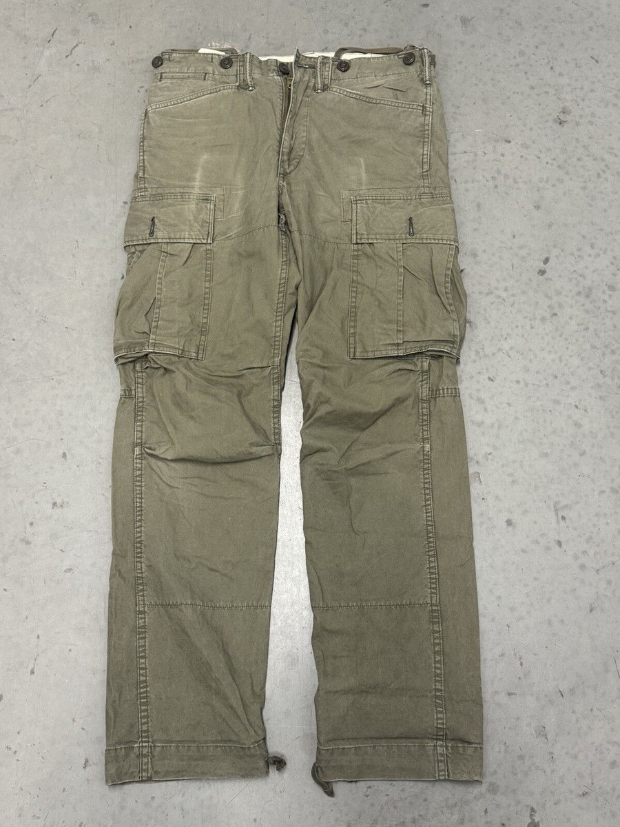 RRL infantry cargo pants 29×30 Polo RRL Cotton Regiment Trousers Size 30x32 ADJUSTABLE WAIST