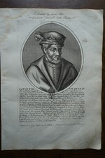 LOUIS VIII ROY DE FRANCE.......Portrait. Original Engraving (1660). A Paris