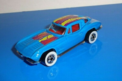 Hot Wheels Mid 1990s 1 Loose Corvette Split Window Blue w/ WWBWs Chrome Base