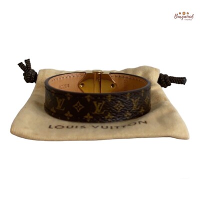 Louis Vuitton bracelet in brown leather wide LV T17 - DOWNTOWN UPTOWN Genève