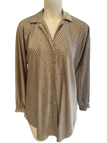 Halston, Vintage Women's Halston V Logo Secretary Polyester Blouse Top Iconic 6 8 M