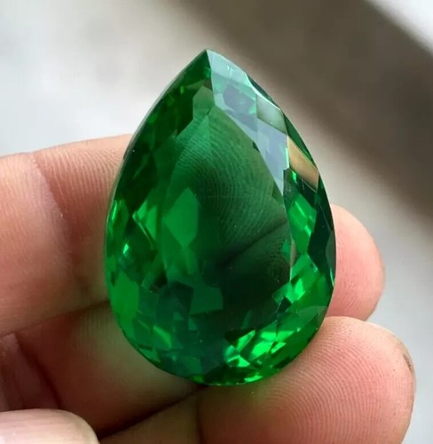85.1 Ct. Large Green Emerald Pear Cut Colombian Loose Gemstone @Best Price Offer - Picture 4 of 9