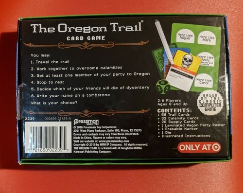 The Oregon Trail Card Game * VERSIÓN EXCLUSIVA OBJETIVO * por Pressman COLECCIONABLE - Imagen 2 de 5