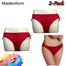 NWT 2-Pack Maidenform S Comfort Devotion Lace Back Tanga Underwear 40159 Red