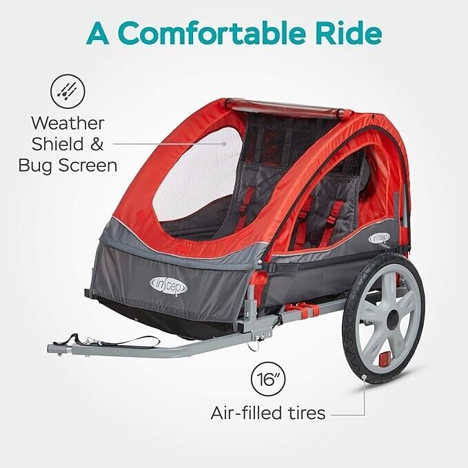 InStep Take 2 Folding Frame Outdoor Nylon Bike Trailer with InStep Take 2 Folding Frame Outdoor Nylon Bike Trailer with